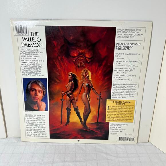 1993 Boris Vallejo Mythology Calendar - Unused same dates again in 2027 /38 - Picture 16 of 16